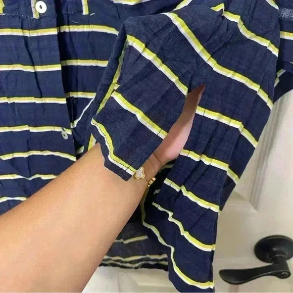 FREE PEOPLE INTIMATELY SLEEPING IN OVERSIZED STRIPED BUTTON DOWN SHIRT SZ XS - Picture 5 of 8